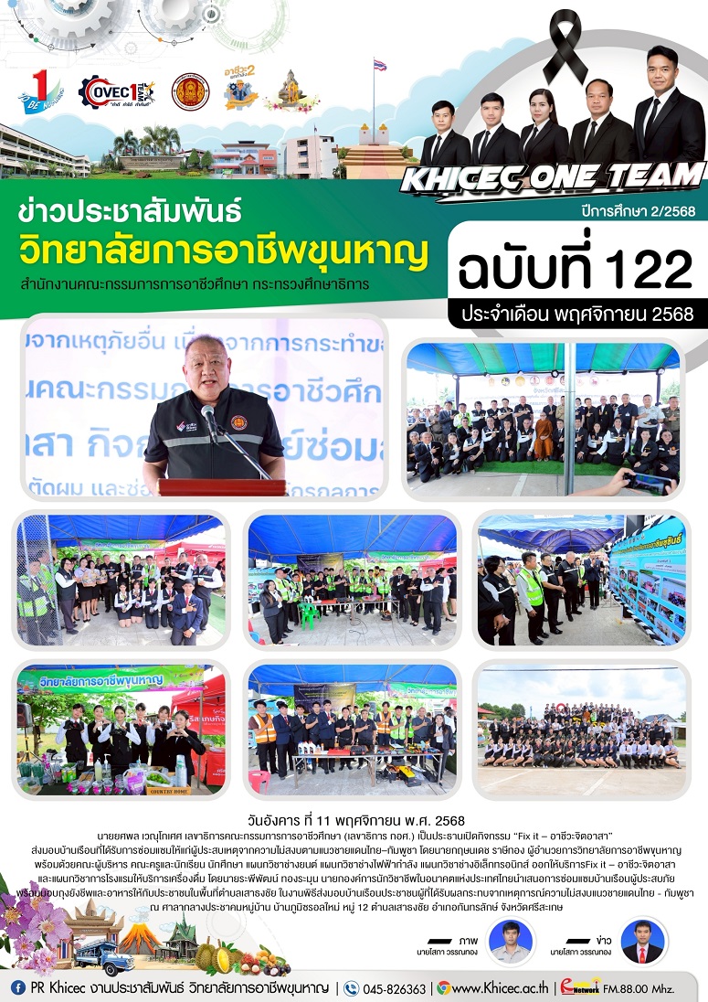 กิจกรรม Fix it - อาชีวจิตอาสา ณ ศาลากลางประชาคมหมู่บ้าน ภูนิชรอลใหม่  ต.เสาธงชัย อ.กันทรลักษ์ จ.ศรีส